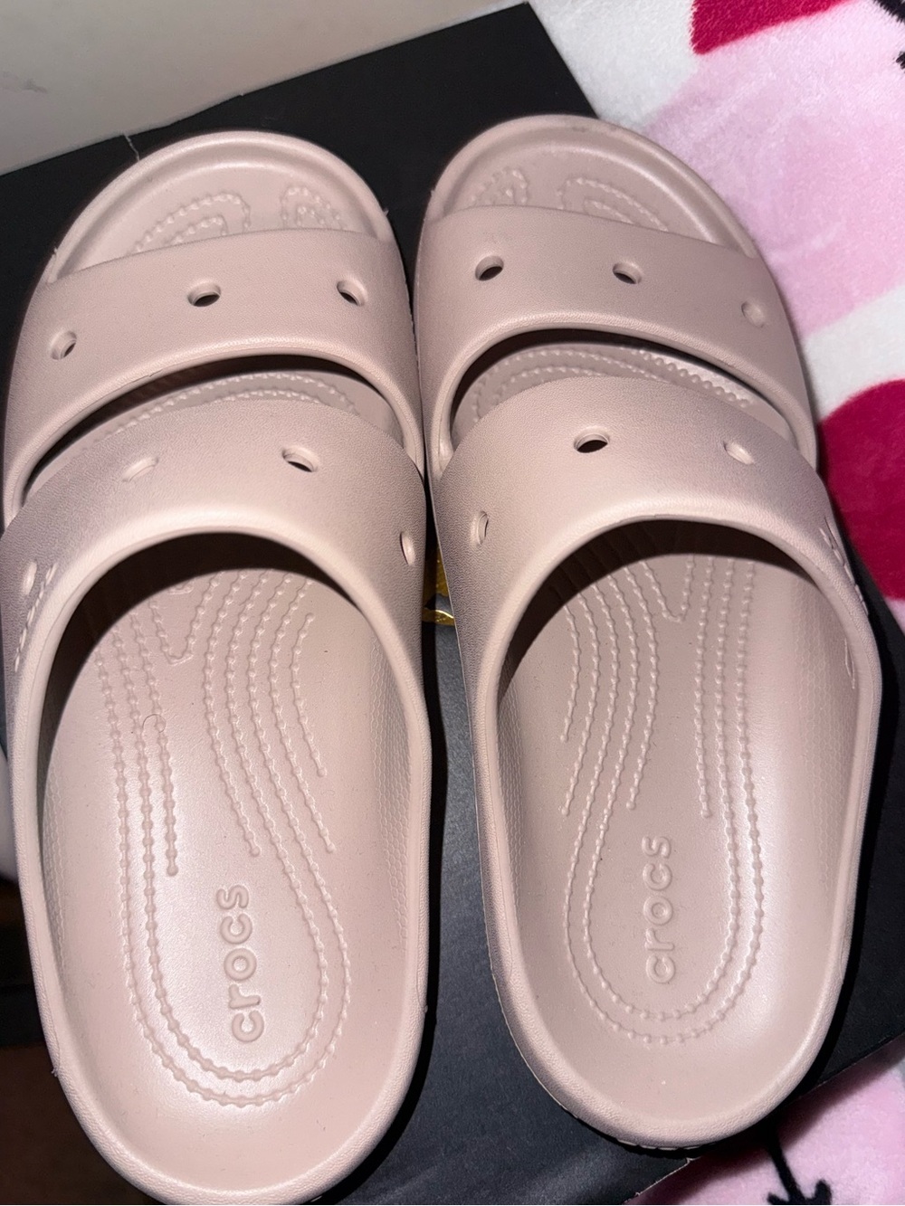 Crocs Dual-Strap Slide Sandal in Tan, Size 11 W/ 9 M - Picture 3 of 4